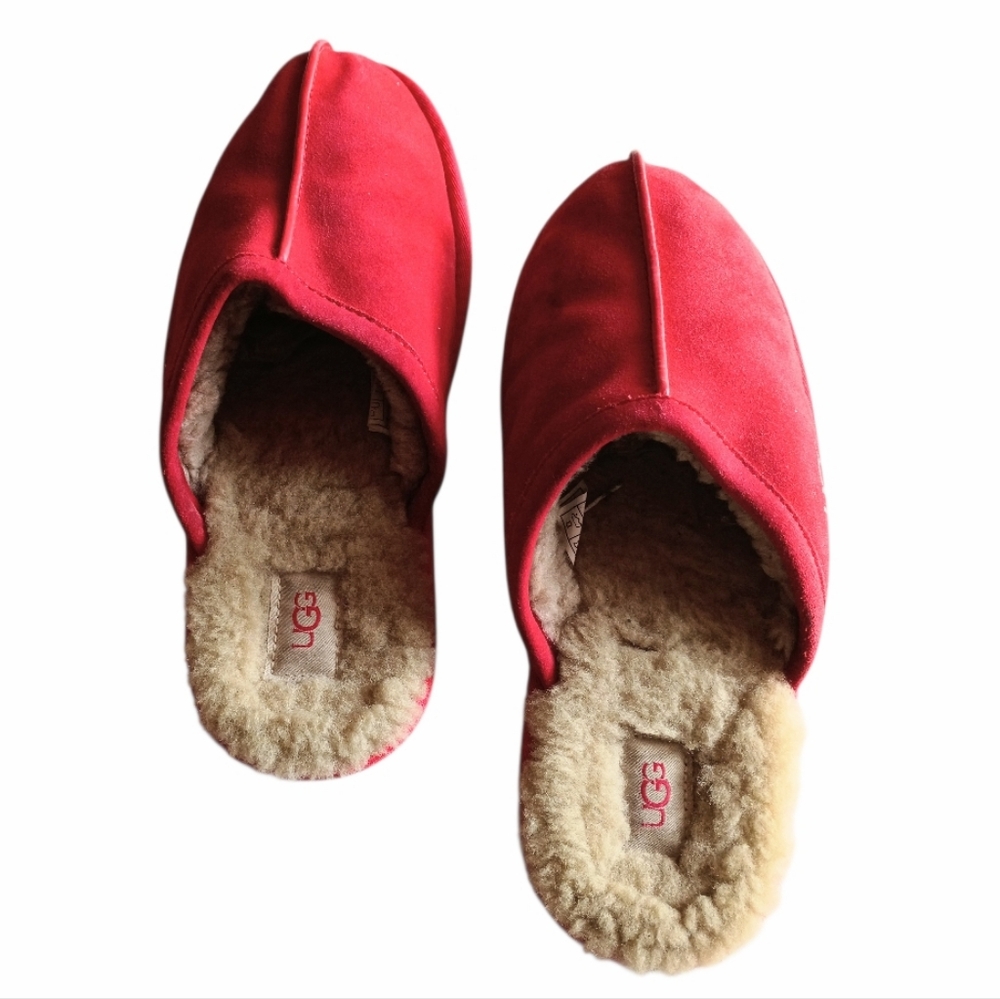 UGG Mens Scuff Slippers Samba Red Slippers Sz 10 - Picture 2 of 6